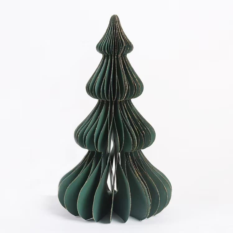 Holiday decoration supplies with lights three-dimensional honeycomb tree ornaments home party desktop decoration paper honeycomb Christmas tree ornaments 6