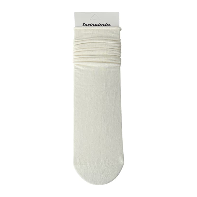 suxinaimin Autumn Japanese white colored socks for pregnant, mid-length 5