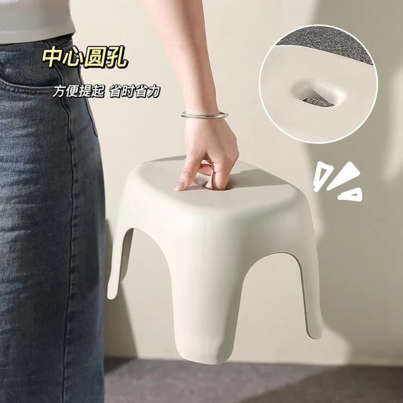 New plastic small stool household plastic thickened living room coffee table bench chair adult bathroom bathing low stool 4