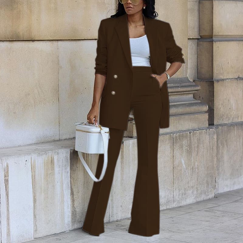 Demi-season solid trousers for leisure, sports suit, set, Amazon, plus size
