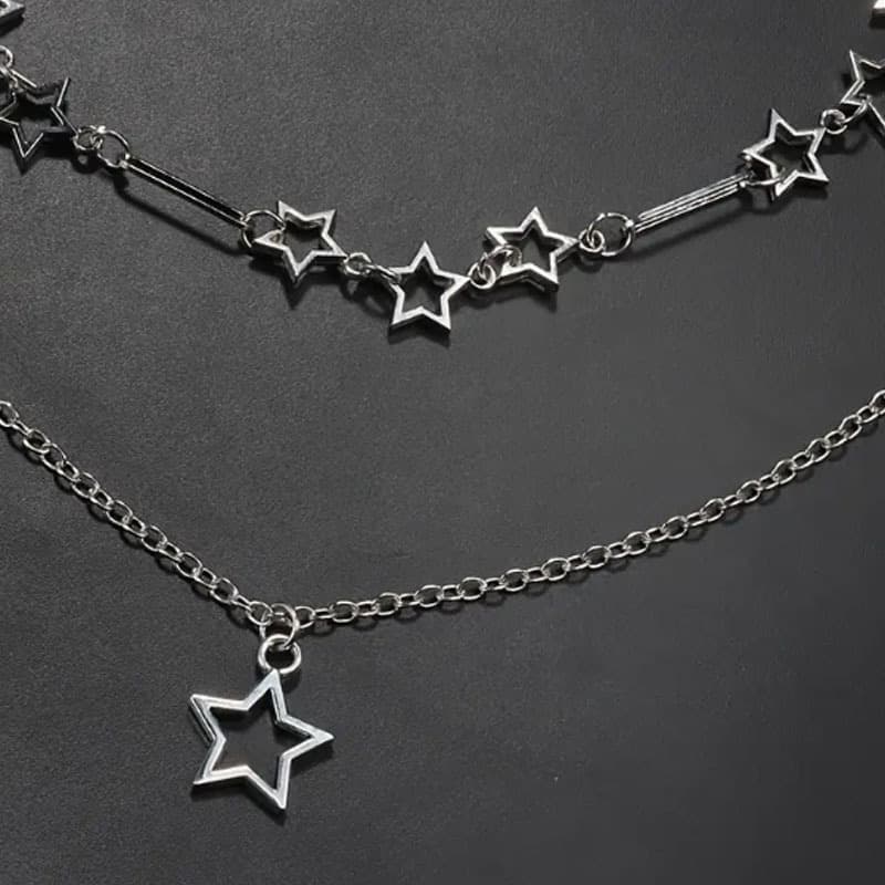 Set, fashionable necklace, chain, 2 carat 2