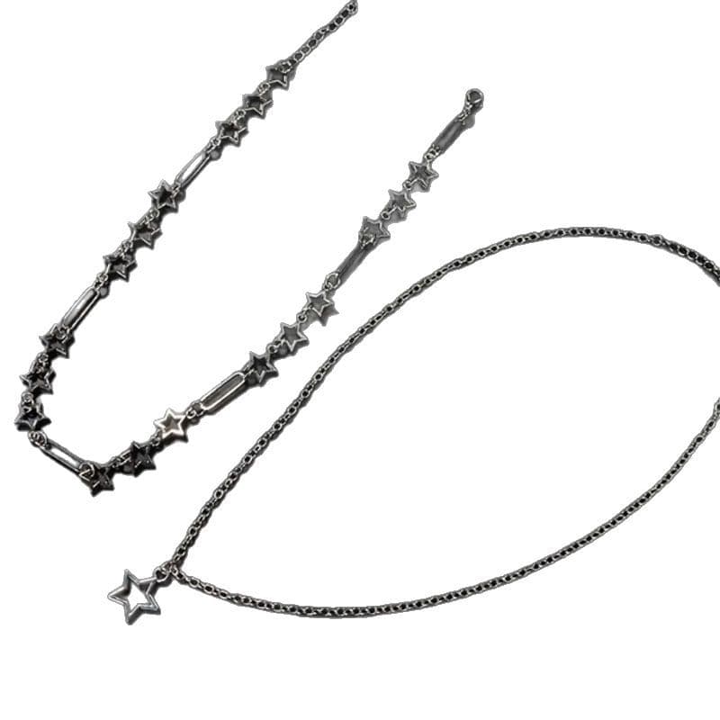 Set, fashionable necklace, chain, 2 carat 5