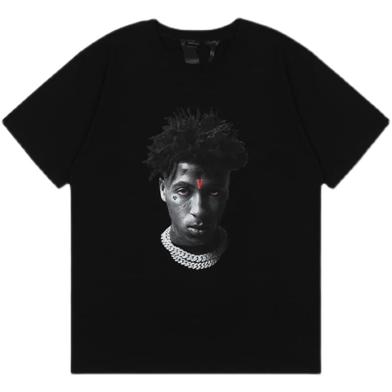 American Street Youngboy Joint Locked Portrait Reaper's Child big V short -sleeved loose hip -hop t -shirt 5
