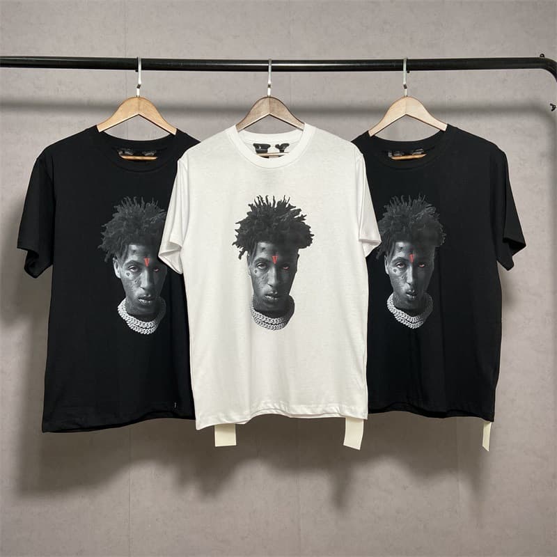 American Street Youngboy Joint Locked Portrait Reaper's Child big V short -sleeved loose hip -hop t -shirt 1