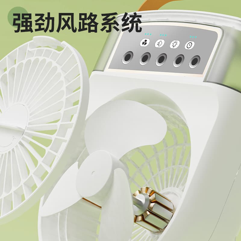 Cross-border hot five-hole spray fan humidification and refrigeration air conditioning fan desktop dormitory mini fan USB charging 3