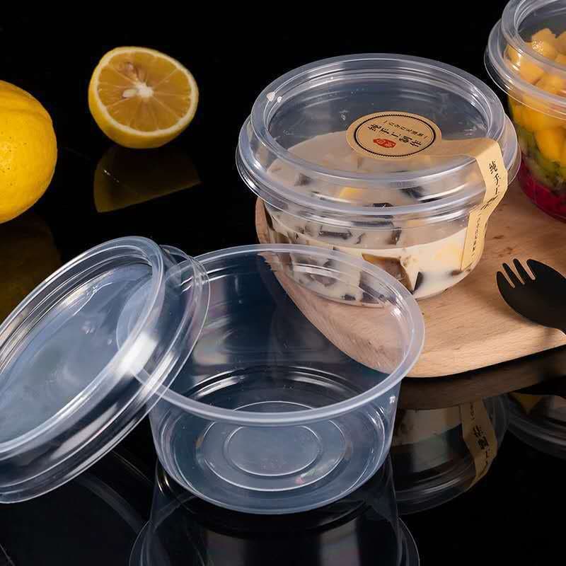 Disposable Lunch Box Round Fruit Fish Bowl 4