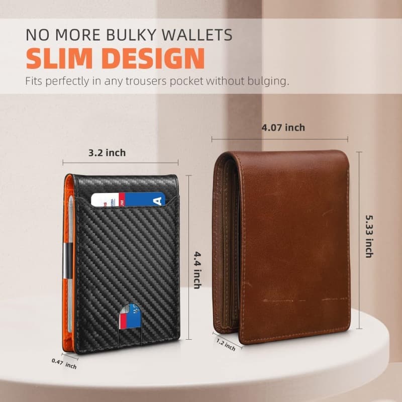 Men's Ultra-Slim Leather Card Holder with Money Clip 2
