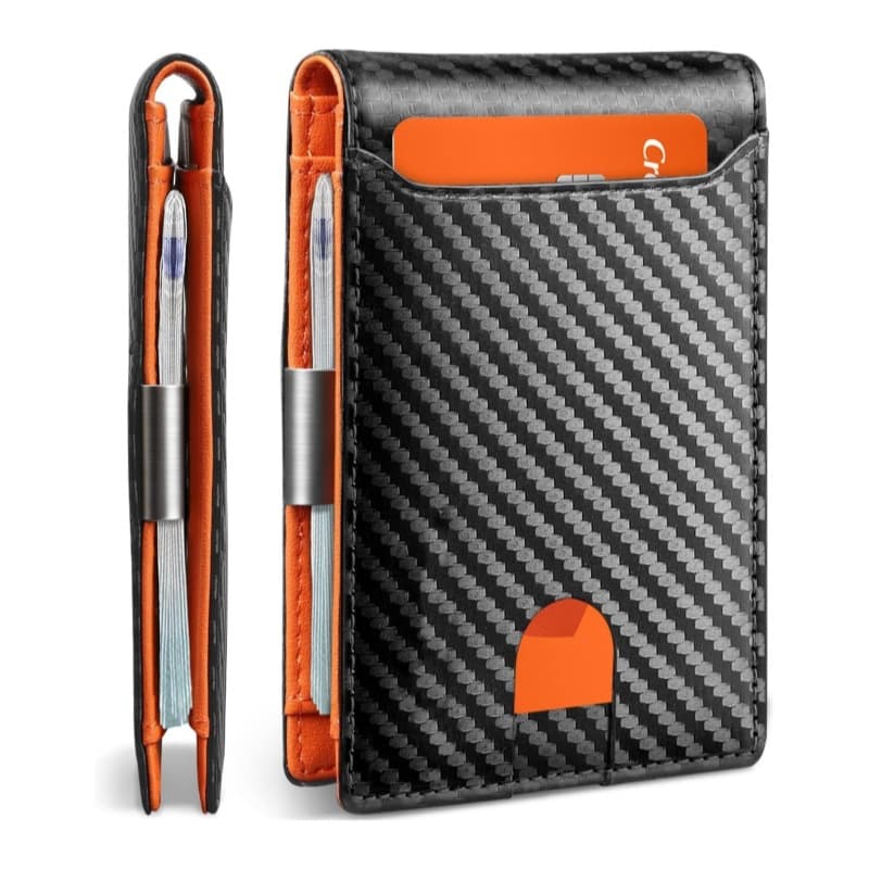 Men's Ultra-Slim Leather Card Holder with Money Clip 5