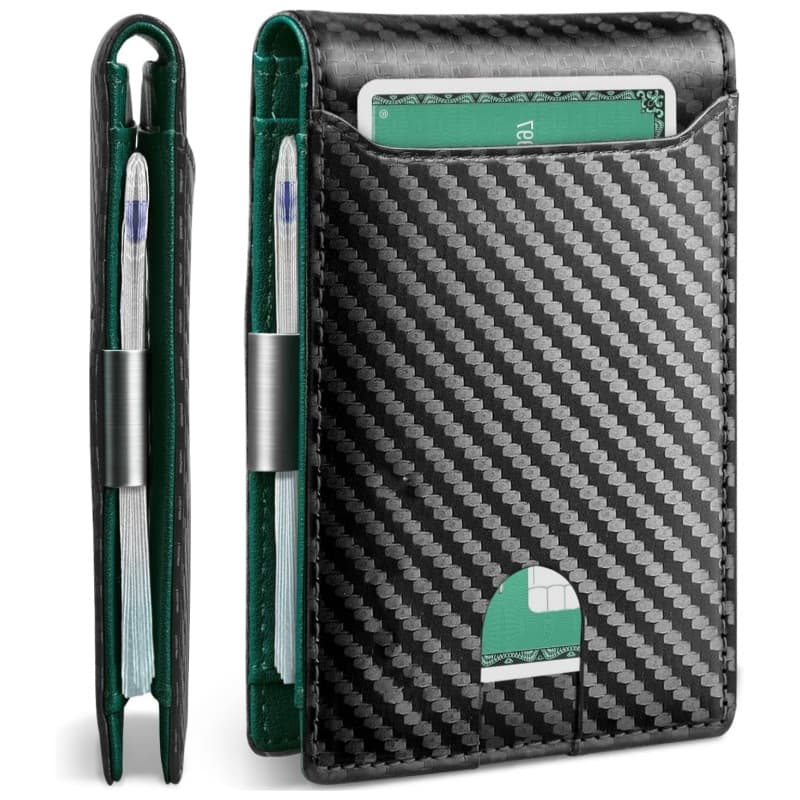 Men's Ultra-Slim Leather Card Holder with Money Clip 1