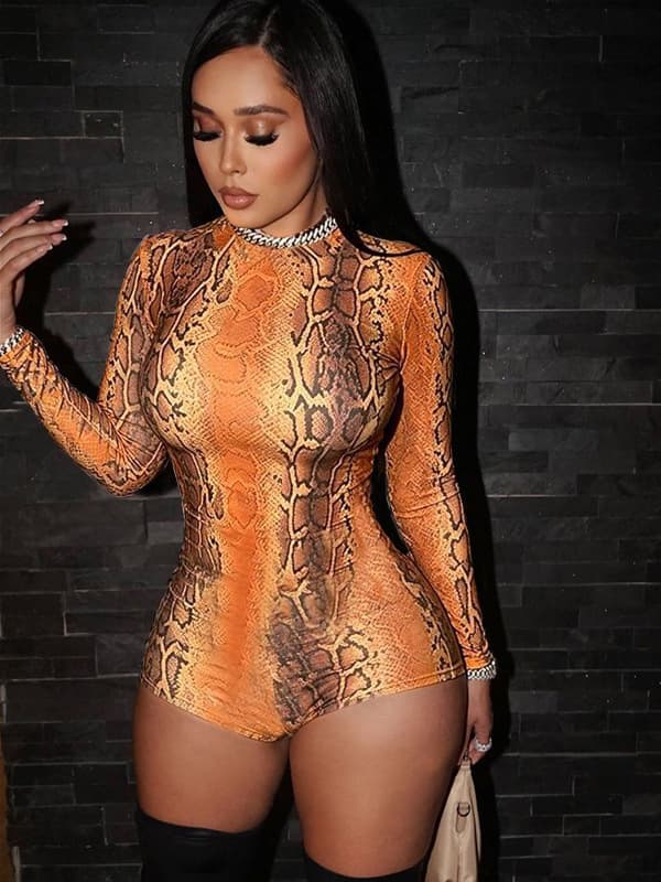 Sexy long-sleeve with a round collar, overall, European style, tight 5