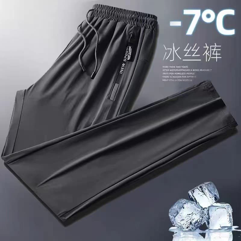 Men's quick dry summer thin silk trousers, plus size 3