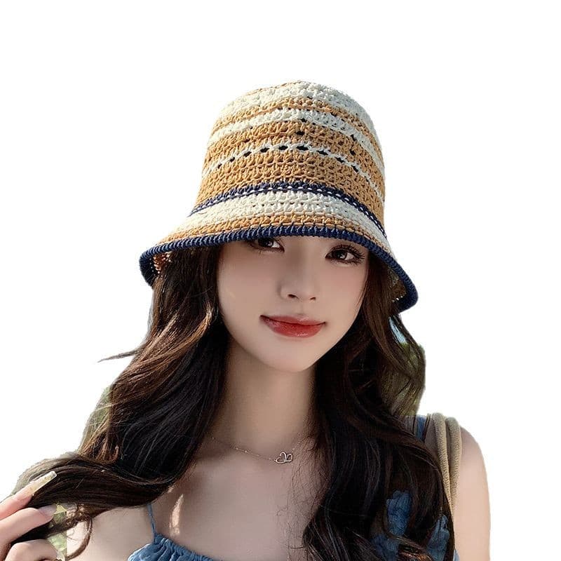 Summer ethnic straw beach breathable woven hat solar-powered, ethnic style, beach style 5