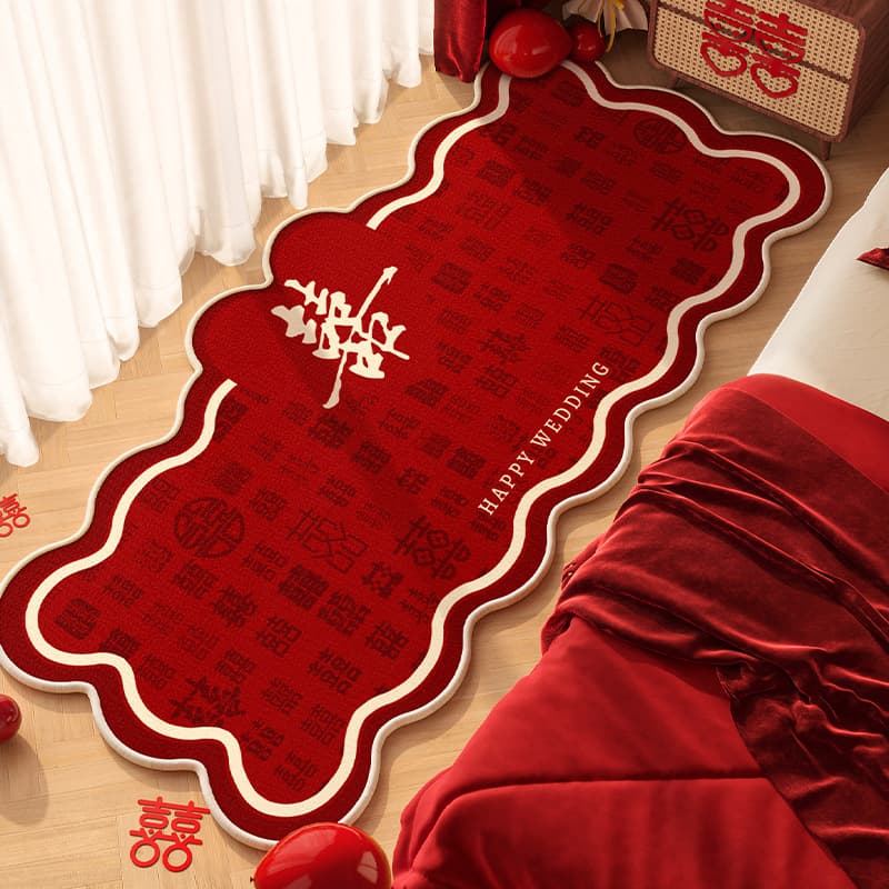Festive wear-resistant doormat for bed for living room, carpet 1