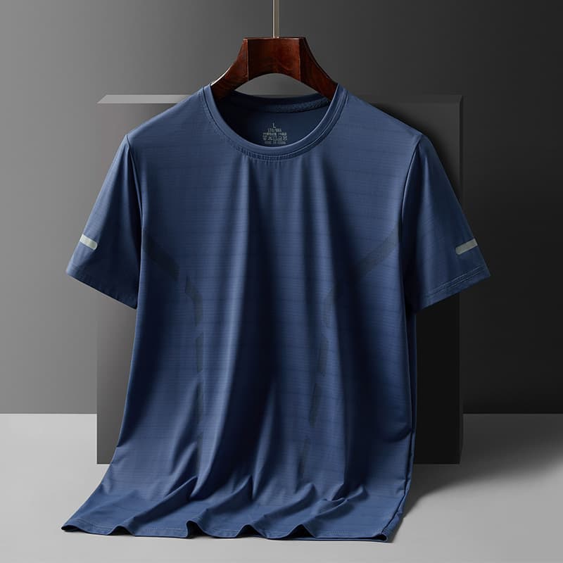 Tide, T-shirt, silk thin sports summer clothing for gym, loose fit, with short sleeve, for running 4