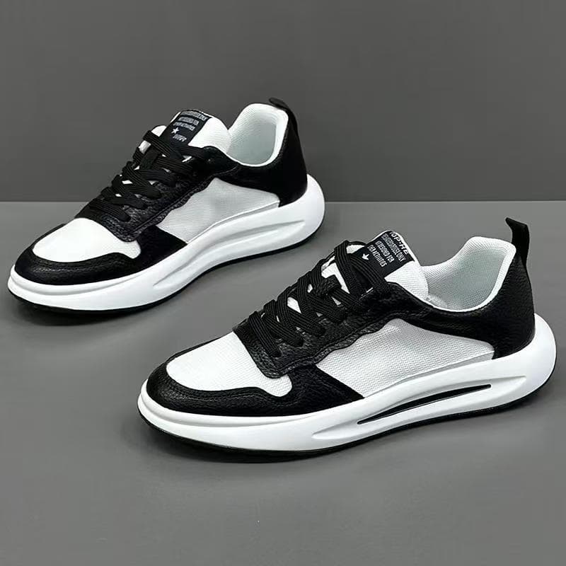 Fashionable breathable low sports universal casual footwear for leisure, white sneakers, soft sole, height increasing 2
