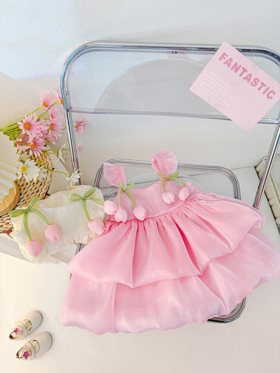 Children's thin summer clothing for new born girl's, summer fashionable dress, lifting effect 2