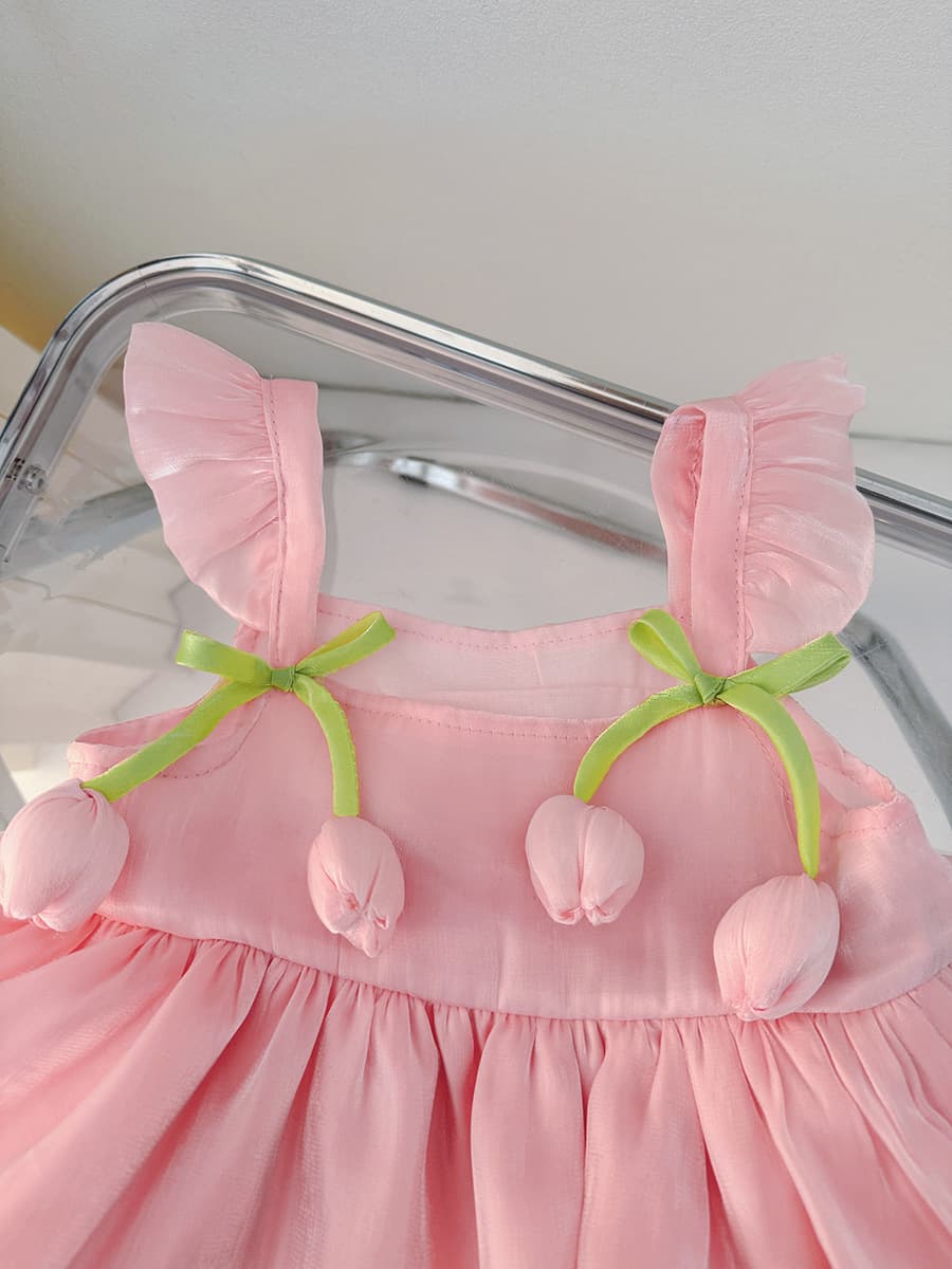 Children's thin summer clothing for new born girl's, summer fashionable dress, lifting effect 4