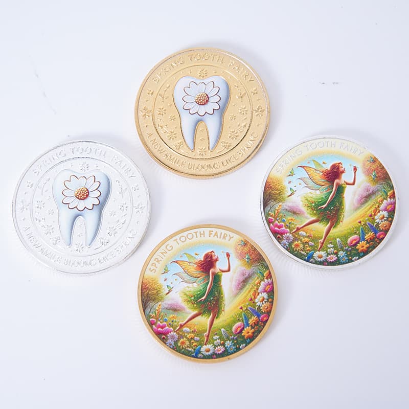 (Cross-border trading), fairy medal, children's cartoon colour map, commemorative badge, coins, custom-made 2