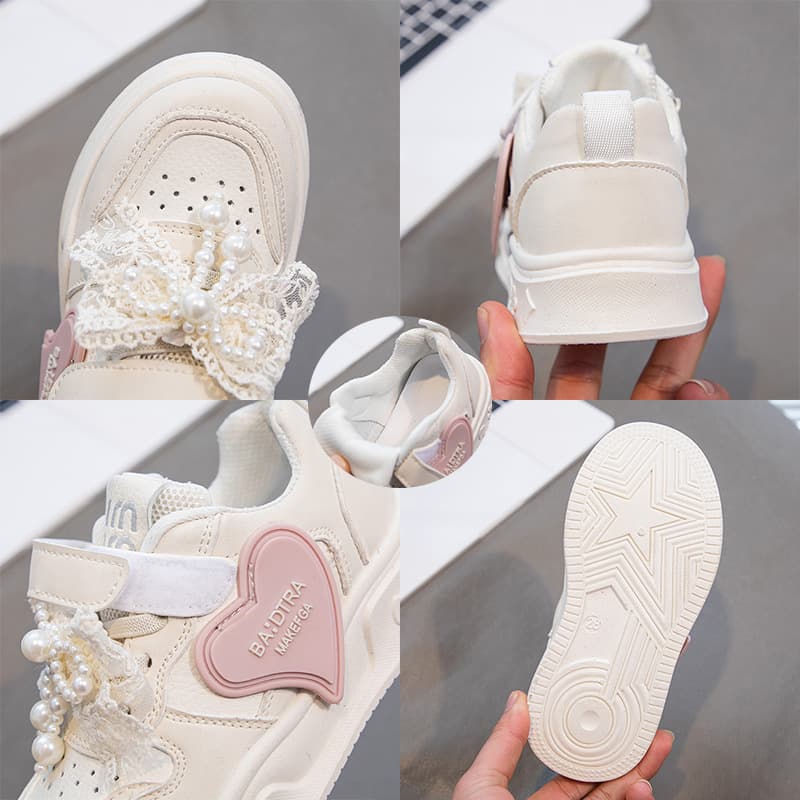 Children's summer breathable sports white sneakers for early age for students, for teenagers 2