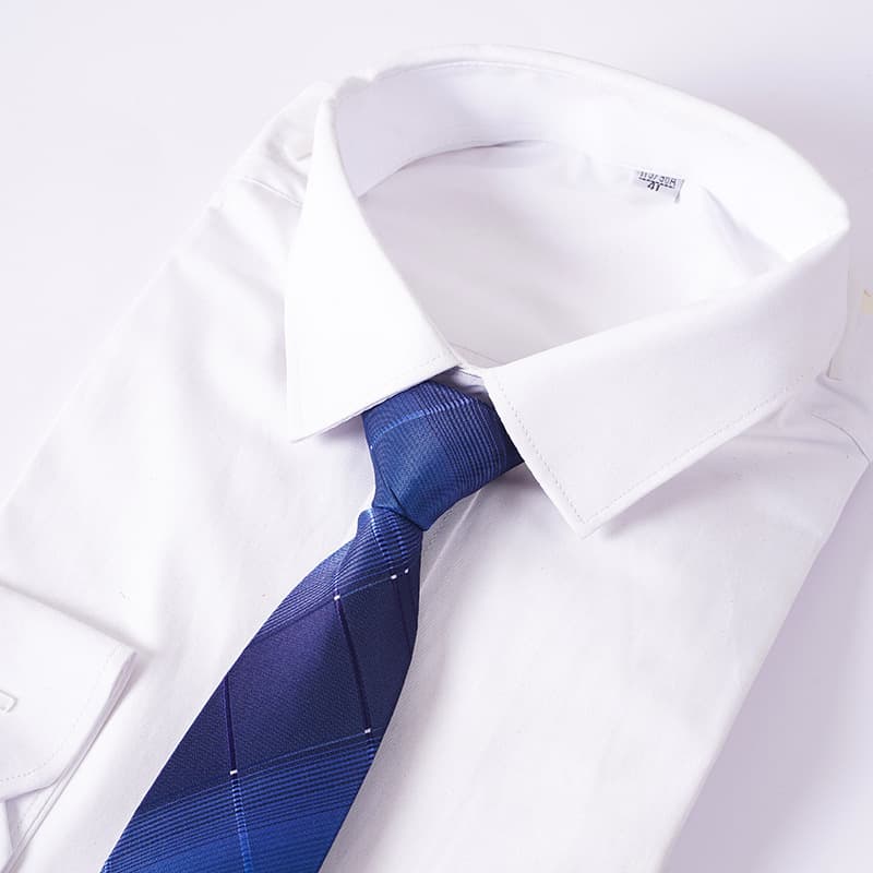 Classic suit jacket with zipper, blue black tie 4