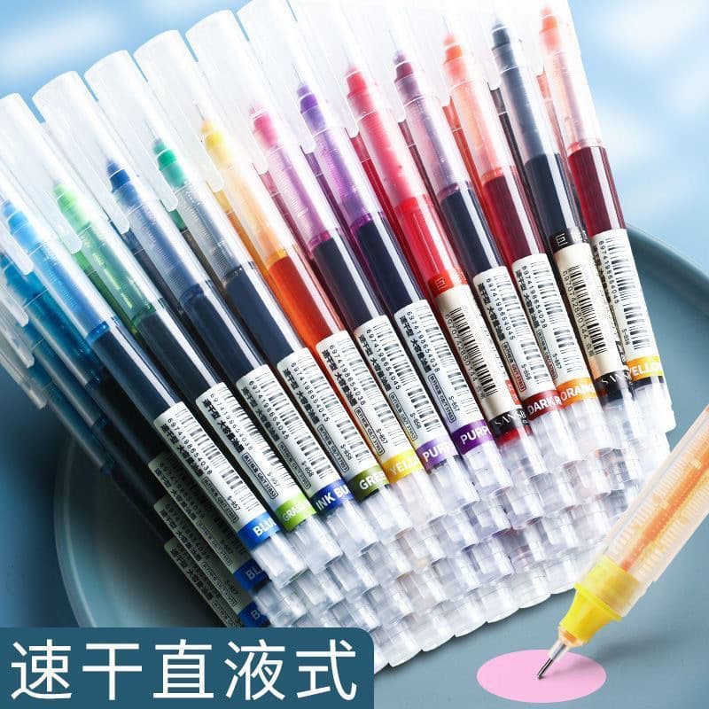 Rollerball capacious multicoloured quick dry smooth rollerball pen, 12 colors, 0.5mm