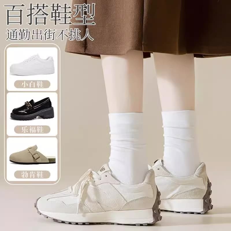Cotton summer antibacterial autumn white knee socks for pregnant, mid-length 4