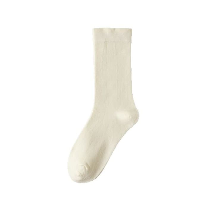 Cotton summer antibacterial autumn white knee socks for pregnant, mid-length 5