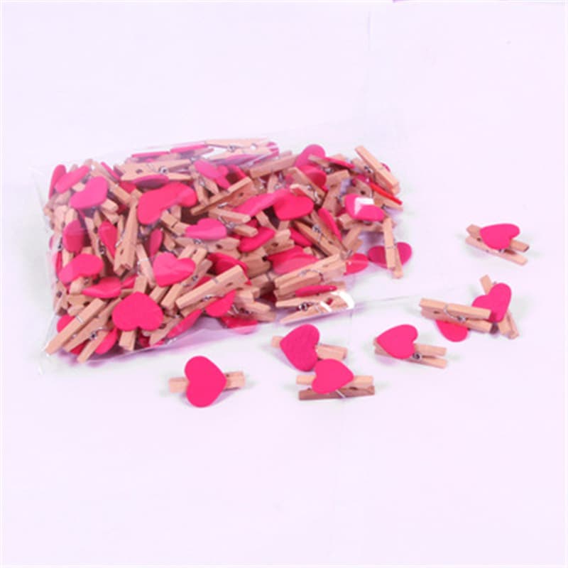 3cm photo clip colorful love small wooden clip photo home decoration crafts wooden craft ornaments 7