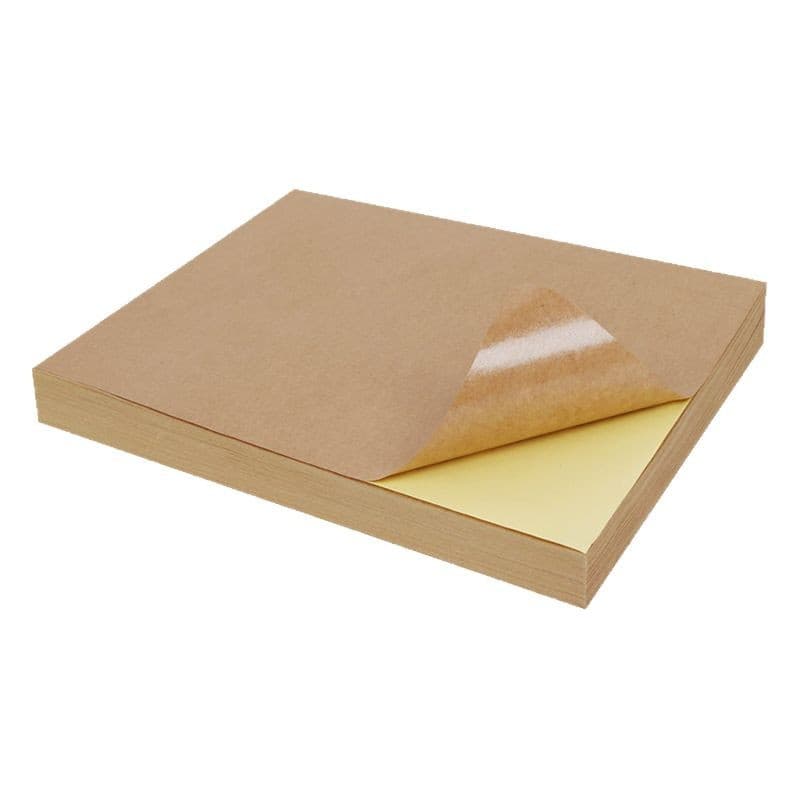 A4 kraft paper self-adhesive printing paper sticker deep carton color mark can be written a4 thickened label inkjet 5