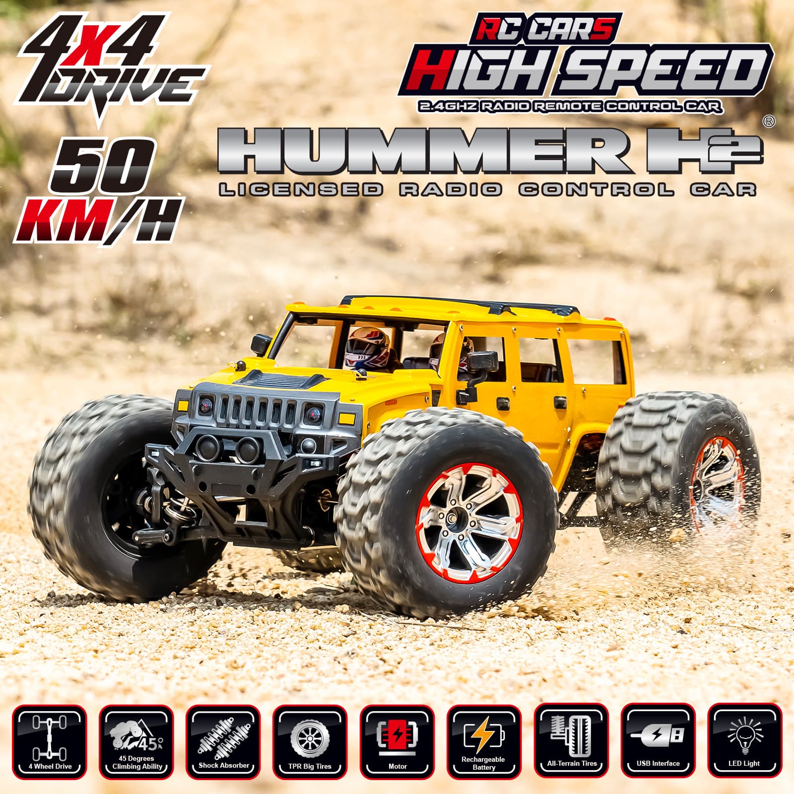 (Cross-border trading), four wheel drive off-road toy, racing car, high speed transport, remote control, can climb 3