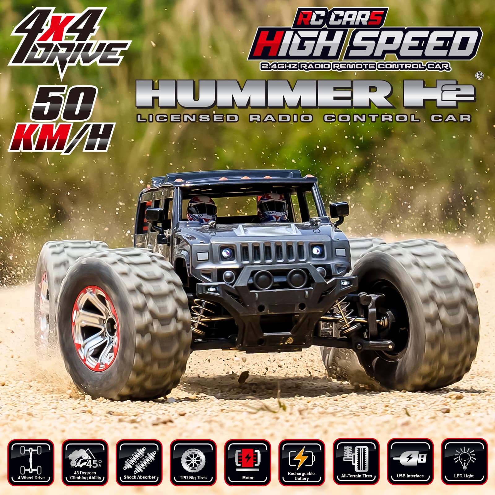 (Cross-border trading), four wheel drive off-road toy, racing car, high speed transport, remote control, can climb 1