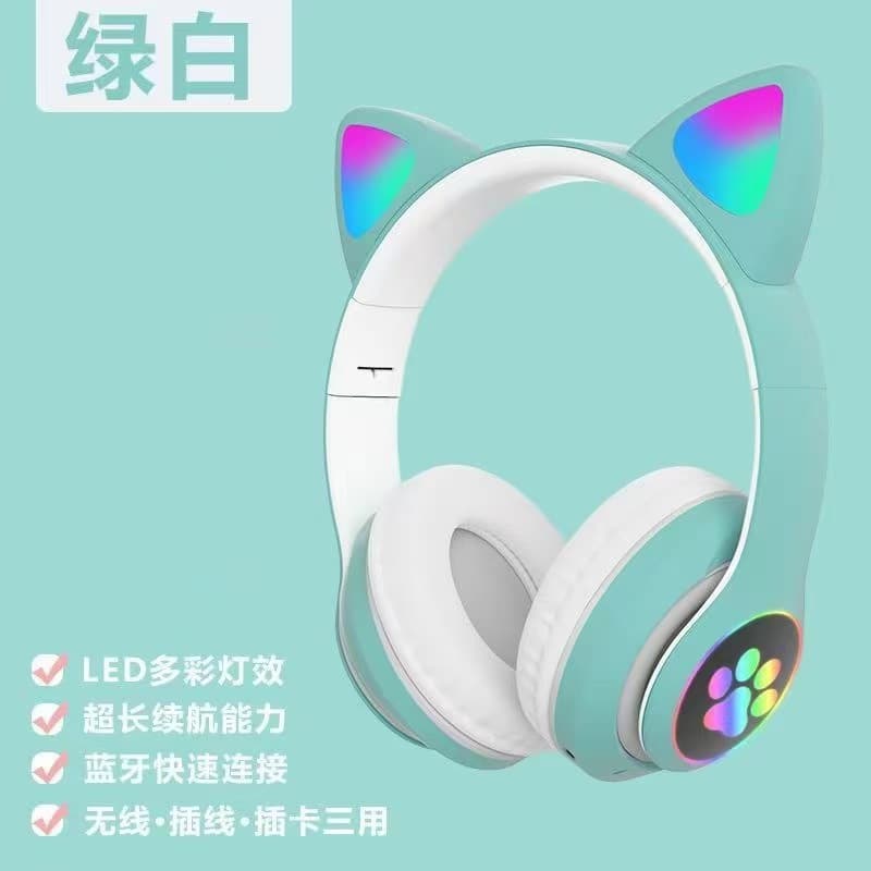 Luminous cat ears STN28 head-mounted wireless Bluetooth headset cross-border hot model factory direct sales 2