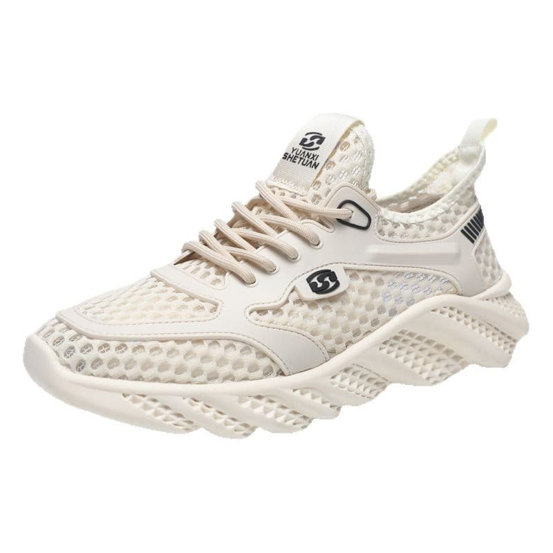 Net surface new summer thin air -breathable mesh hollow net shoes men running lightweight black casual sports tide shoes 5