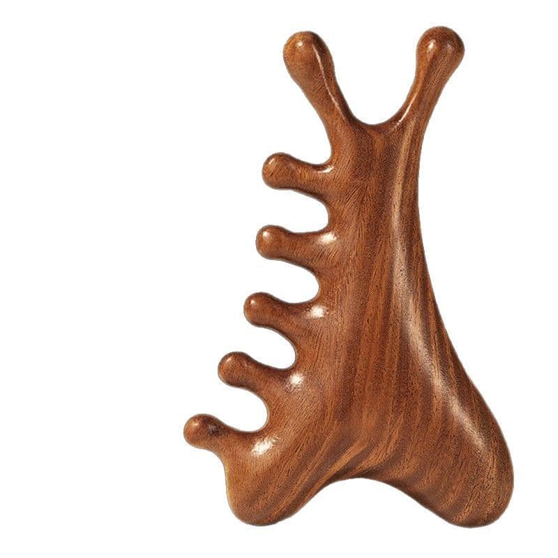 Multifunctional four-in-one massage comb hair loss treatment for hair loss and scraping meridians, scalp, face and eyes sandalwood comb 2