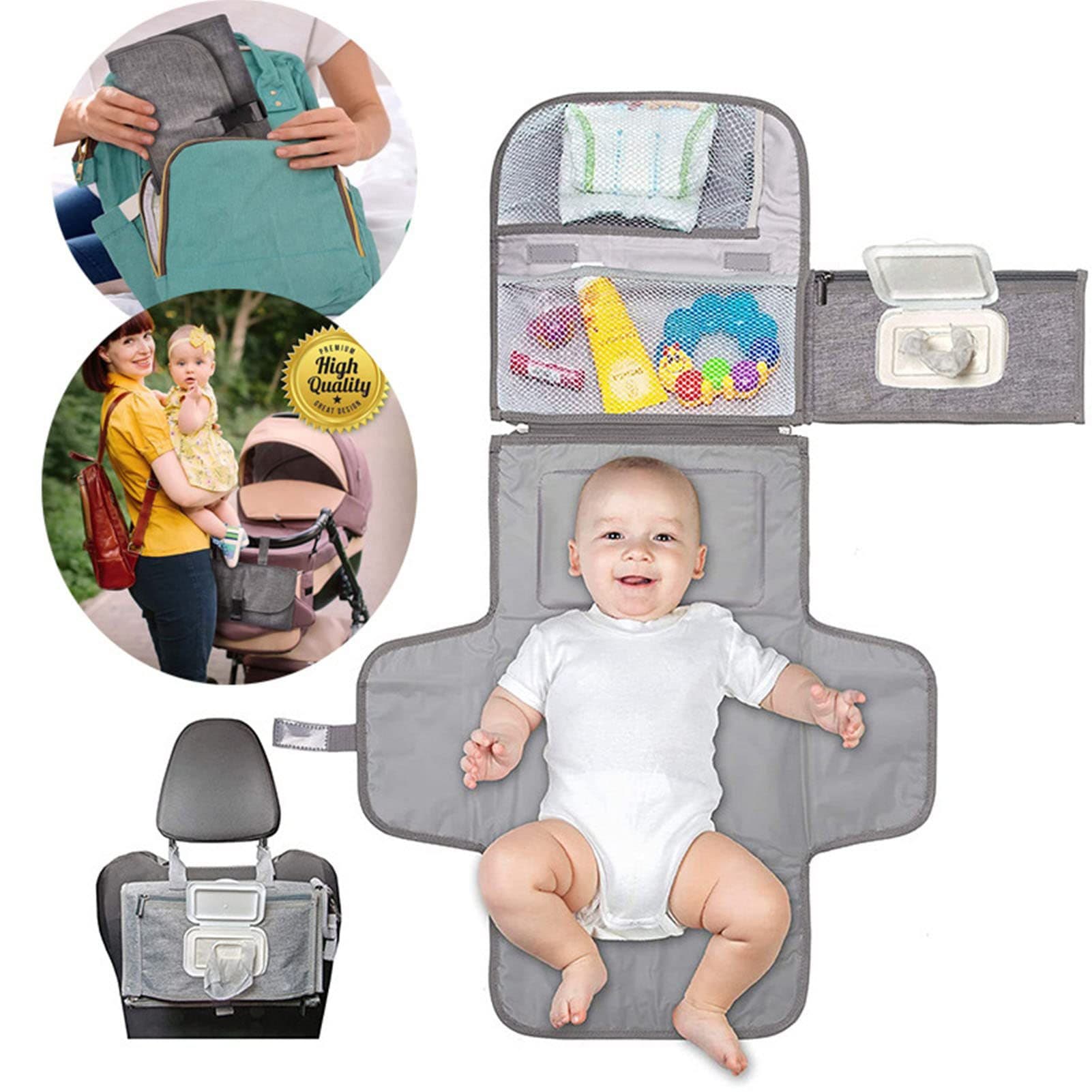 Foldable waterproof handheld children's diaper table 1