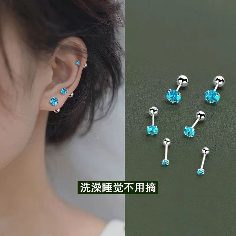 Small design earrings with zircon, fresh cute cleaner 1
