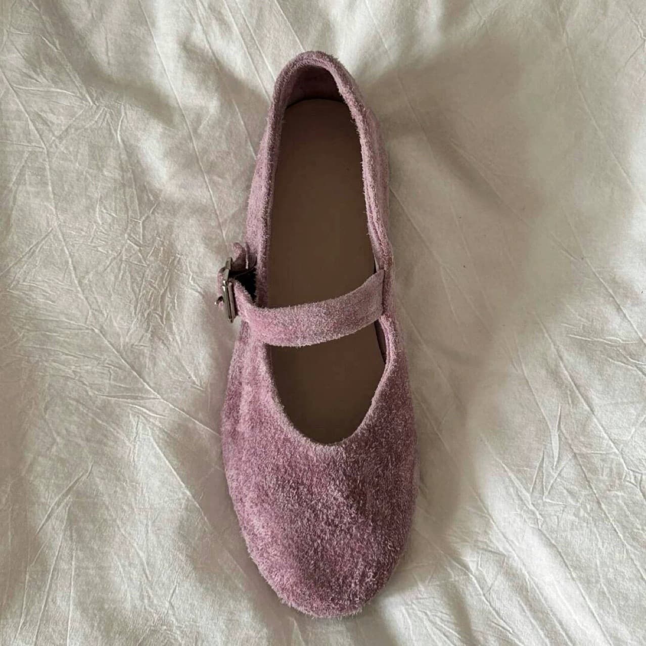 Leather retro Mary Jane shoes flat with a strap low-cut, (Physicals), cowhide, balletcore style, genuine leather 2