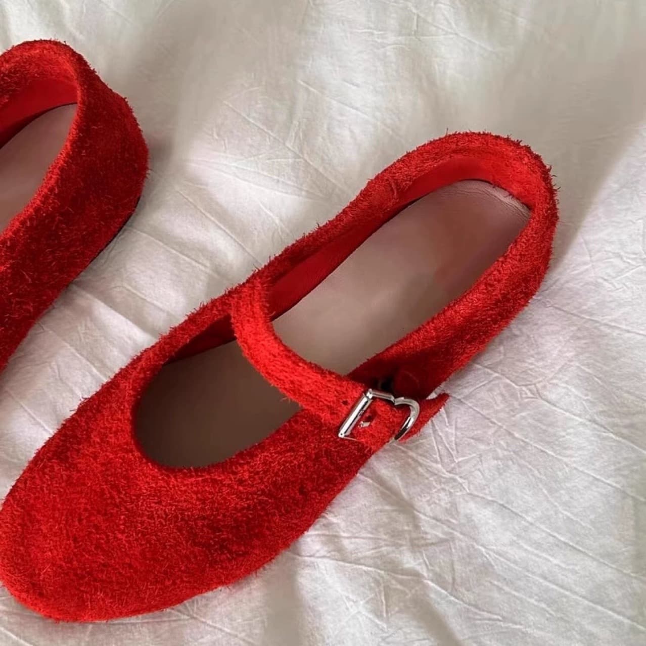 Leather retro Mary Jane shoes flat with a strap low-cut, (Physicals), cowhide, balletcore style, genuine leather 4