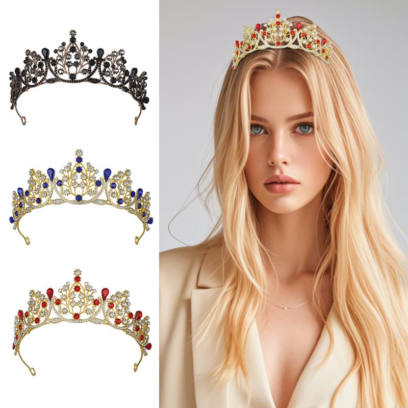 (Cross-border trading), tiara for bride drop-shaped, crown for adults, hair accessory 3