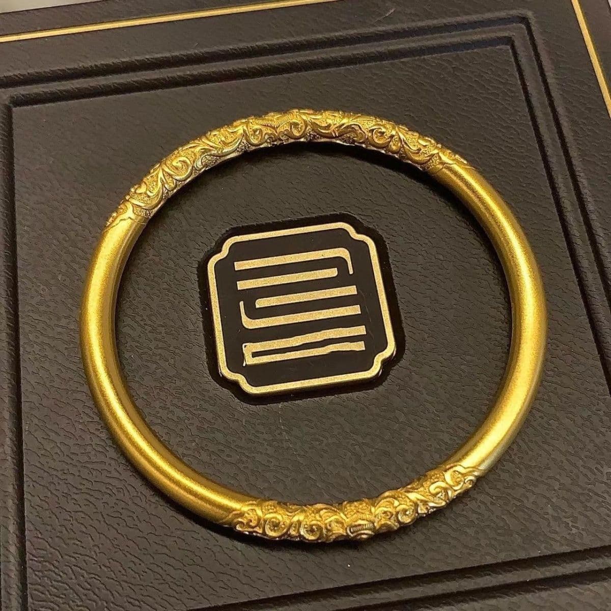 Vietnamese sand gold 5mm ancient heritage bracelet, women's frosted ring solid alloy gold-plated bracelet wholesale supply 2