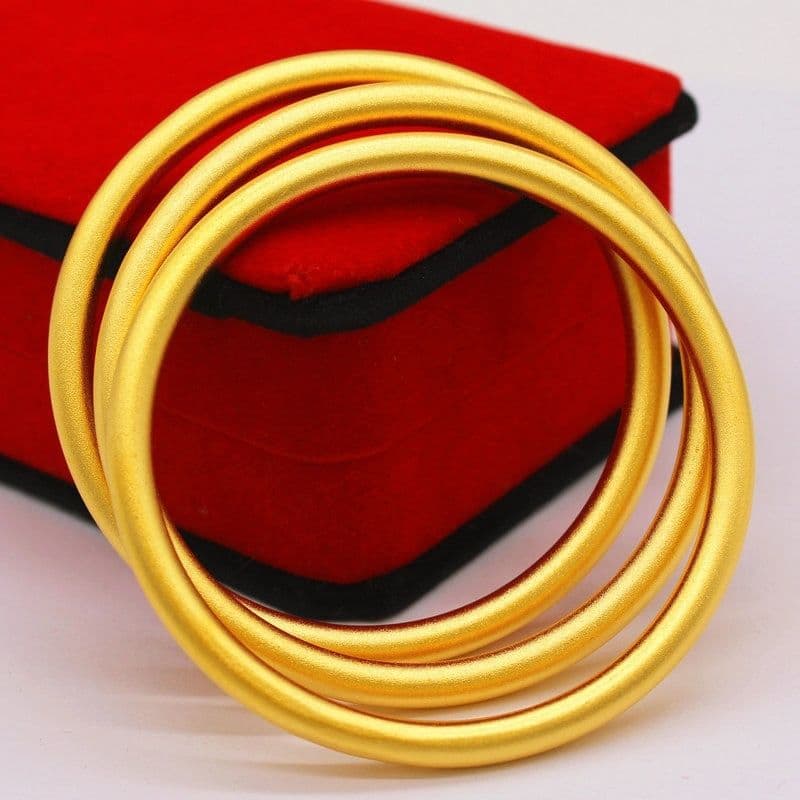 Vietnamese sand gold 5mm ancient heritage bracelet, women's frosted ring solid alloy gold-plated bracelet wholesale supply 3