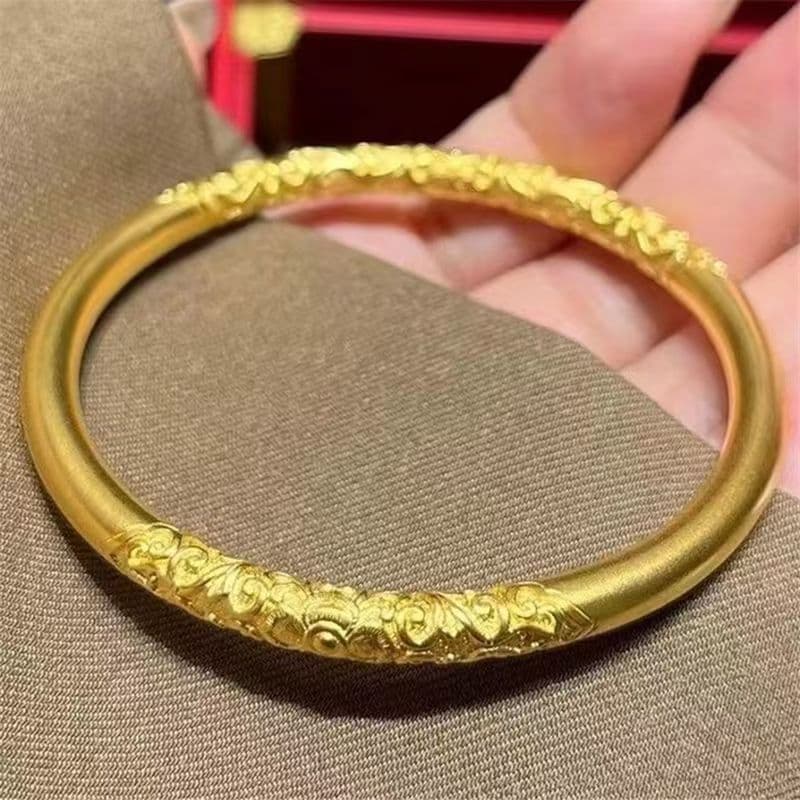 Vietnamese sand gold 5mm ancient heritage bracelet, women's frosted ring solid alloy gold-plated bracelet wholesale supply 1