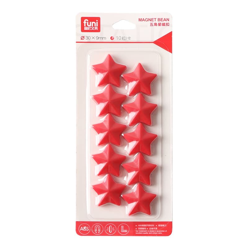 Colorful Star Magnets - Multi-Size Whiteboard Stickers 10
