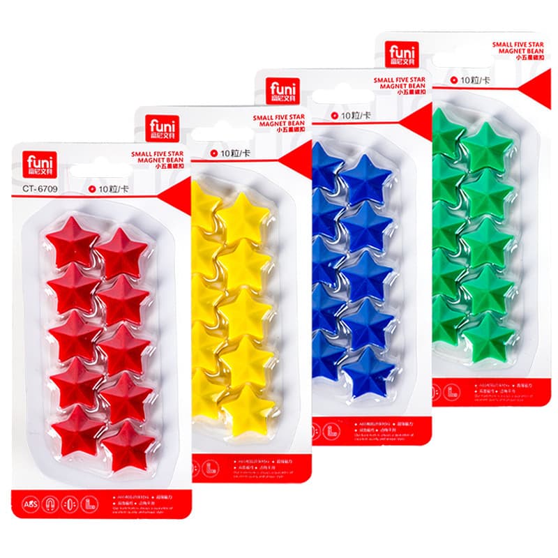 Colorful Star Magnets - Multi-Size Whiteboard Stickers