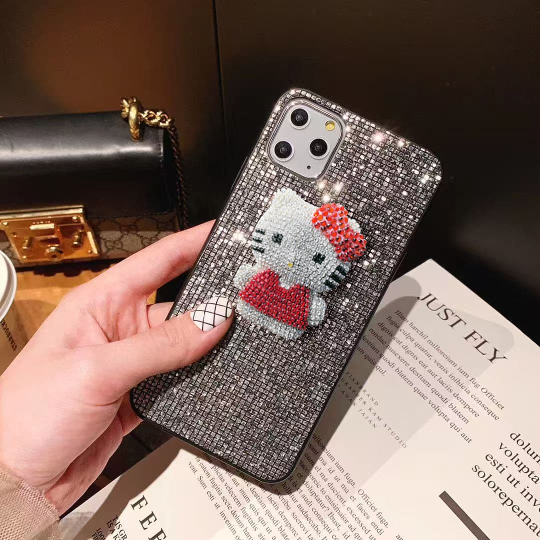 Car casual stickers and diamonds inlaid cartoon KT cat full-body phone case patch DYI accessories materials and decoration supplies 4