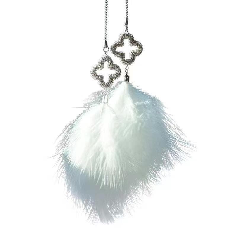 Car pendant 2025 new high-end love feather women's car decoration women's feather internet celebrity car interior car decoration hanging decoration 5