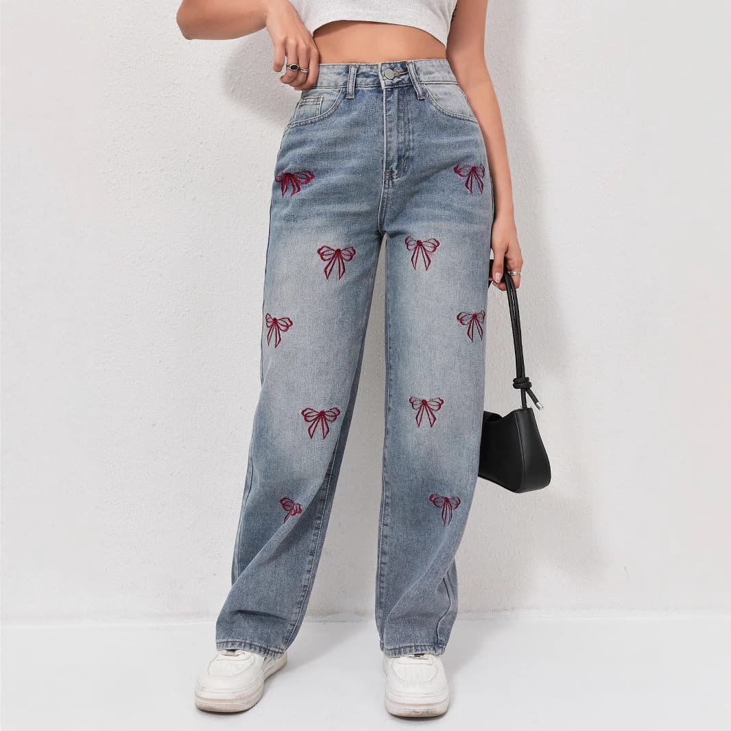 (Cross-border trading), spring loose straight jeans, fitted trousers, European style, trend of season, oversize, high waist 2