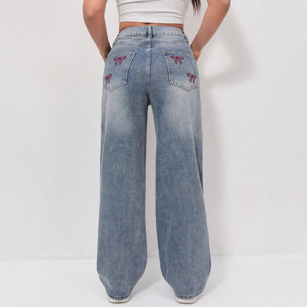 (Cross-border trading), spring loose straight jeans, fitted trousers, European style, trend of season, oversize, high waist 4
