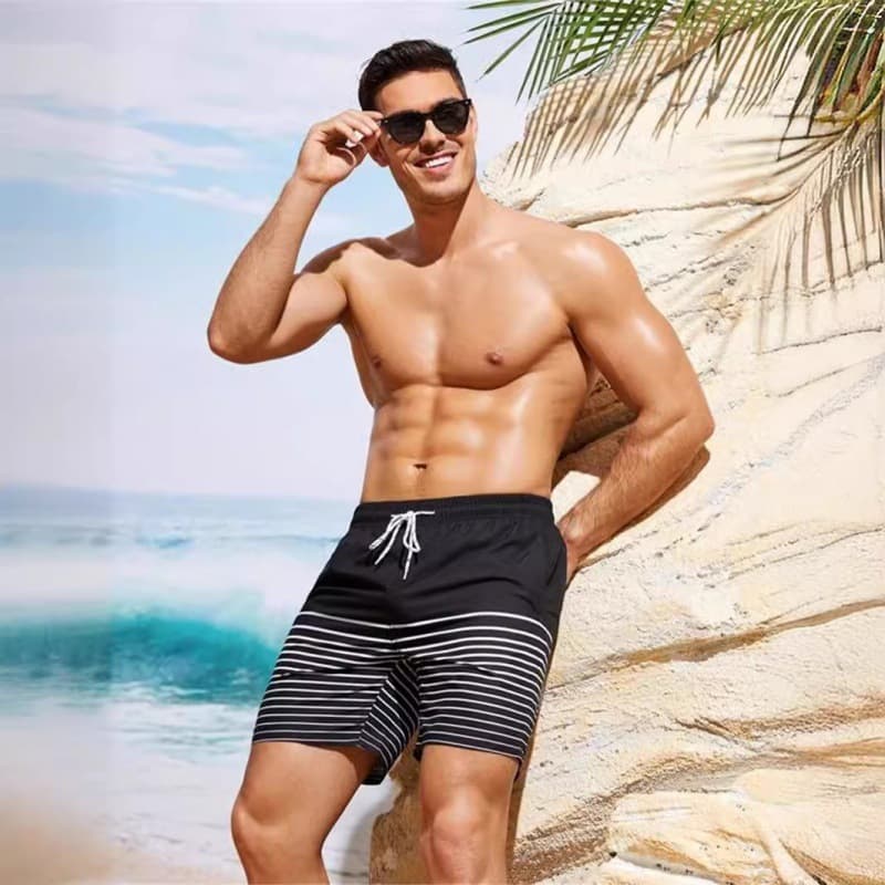 Summer shorts for swimming, quick dry beach swimming trunks, casual trousers, 3D 4