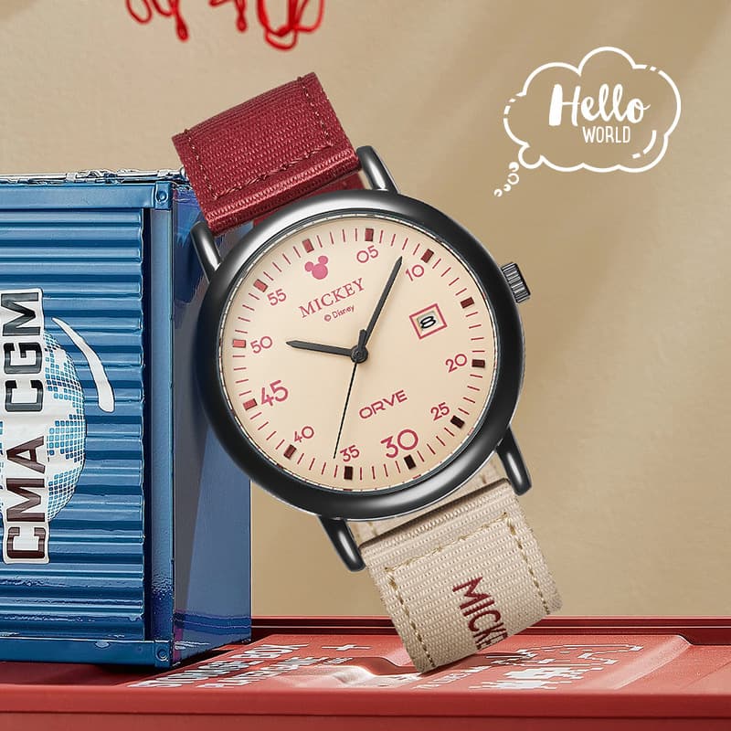 Disney, genuine retro watch for men and women, Disney Mickey Mouse, American style, for secondary school 3